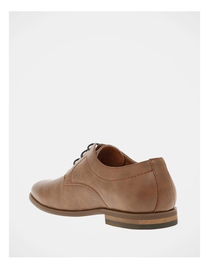 Blaq Michael Tan Perforated Lace Up Derby Shoe 4 Blaq Michael Tan Perforated Lace Up Derby Shoe - Image 2