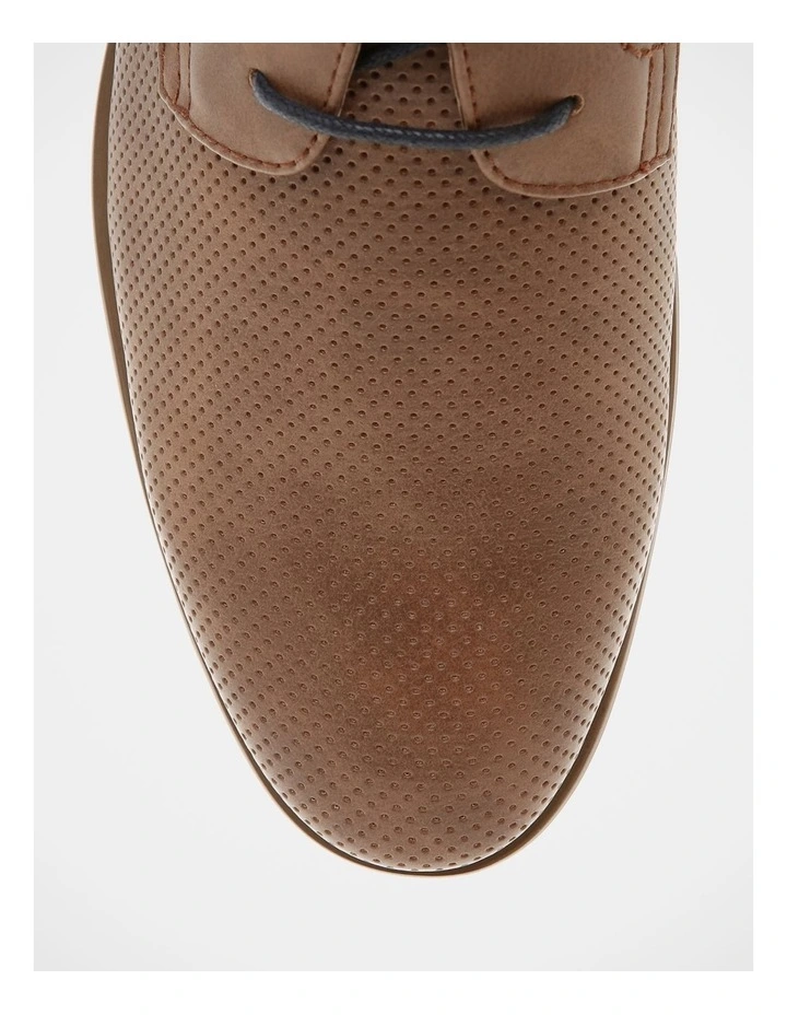 Blaq Michael Tan Perforated Lace Up Derby Shoe 5 Blaq Michael Tan Perforated Lace Up Derby Shoe - Image 3