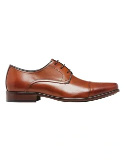 Julius Marlow Knock Toe Cap Brown Derby Lace Up Dress Shoe