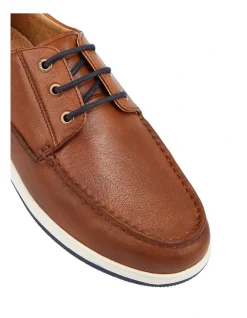 Hush Puppies Dusty Dark Tan Leather Lace Up Boat Shoe -CONVERSE shop 629846290 3 1 720x928