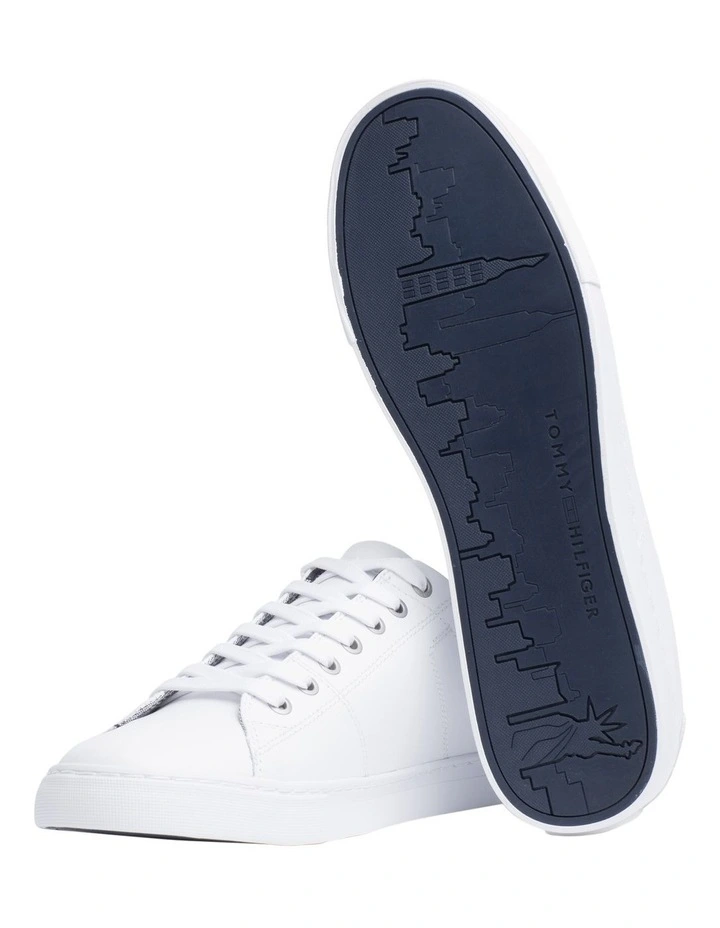 Tommy Hilfiger Essential Leather Trainer Sneaker In White 4 Tommy Hilfiger Essential Leather Trainer Sneaker In White - Image 2
