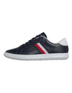 Tommy Hilfiger Essential Leather Trainer Sneaker In Midnight