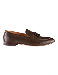Aquila Alberto Leather Tassel Loafers In Brown