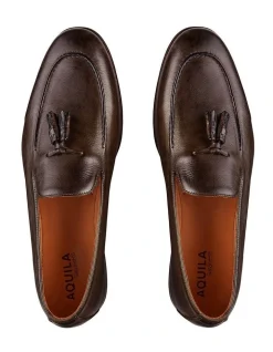 Aquila Alberto Leather Tassel Loafers In Brown -CONVERSE shop 717037480 4 2 720x928