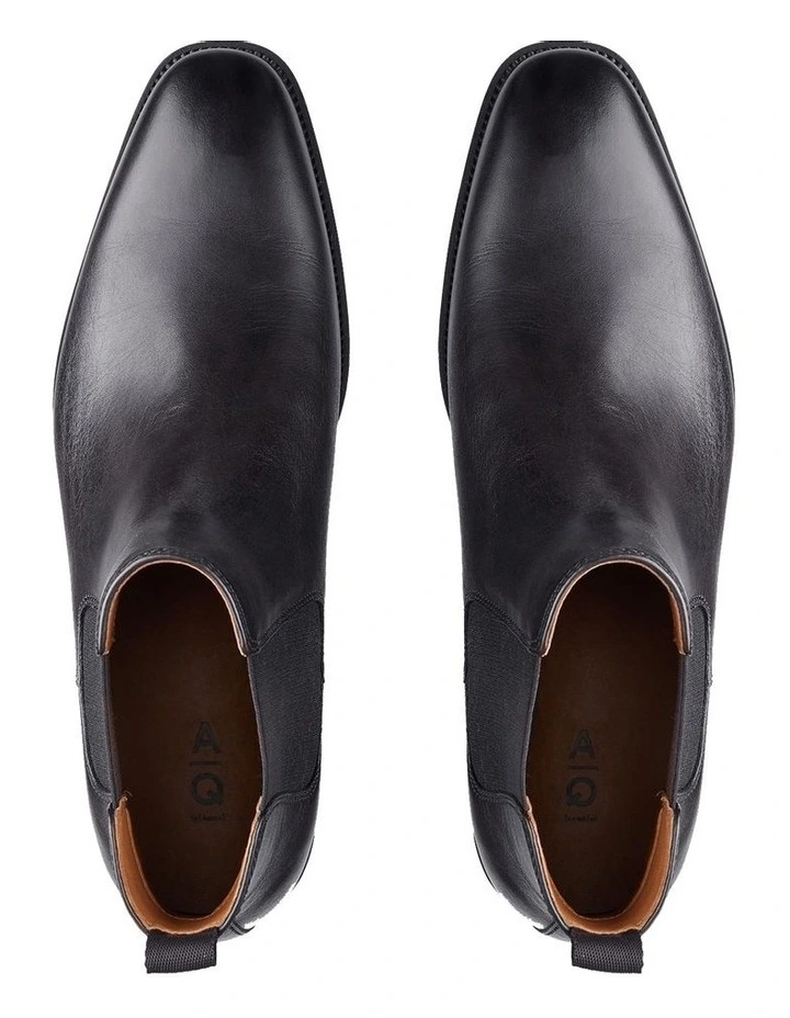 AQ By Aquila Artie Black Leather Chelsea Boots 5 AQ By Aquila Artie Black Leather Chelsea Boots - Image 3