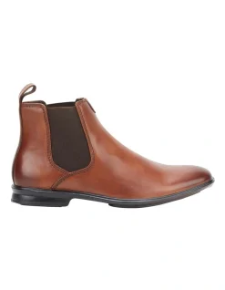 Hush Puppies Leather Tan Burnish Chelsea Boot