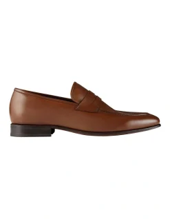 Aquila Hadden Brown Leather Penny Loafers