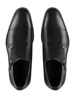 Aquila Brennin Black Leather Monk Strap Shoes -CONVERSE shop 867201040 3 720x928