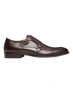 Aquila Brennin Brown Leather Monk Strap Shoes