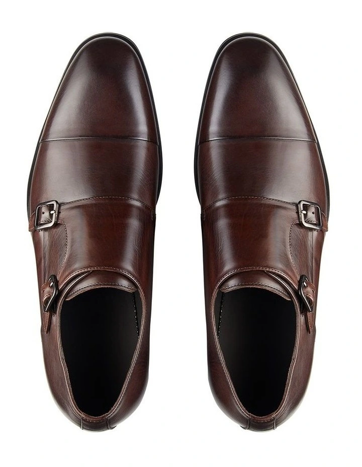 Aquila Brennin Brown Leather Monk Strap Shoes 5 Aquila Brennin Brown Leather Monk Strap Shoes - Image 3