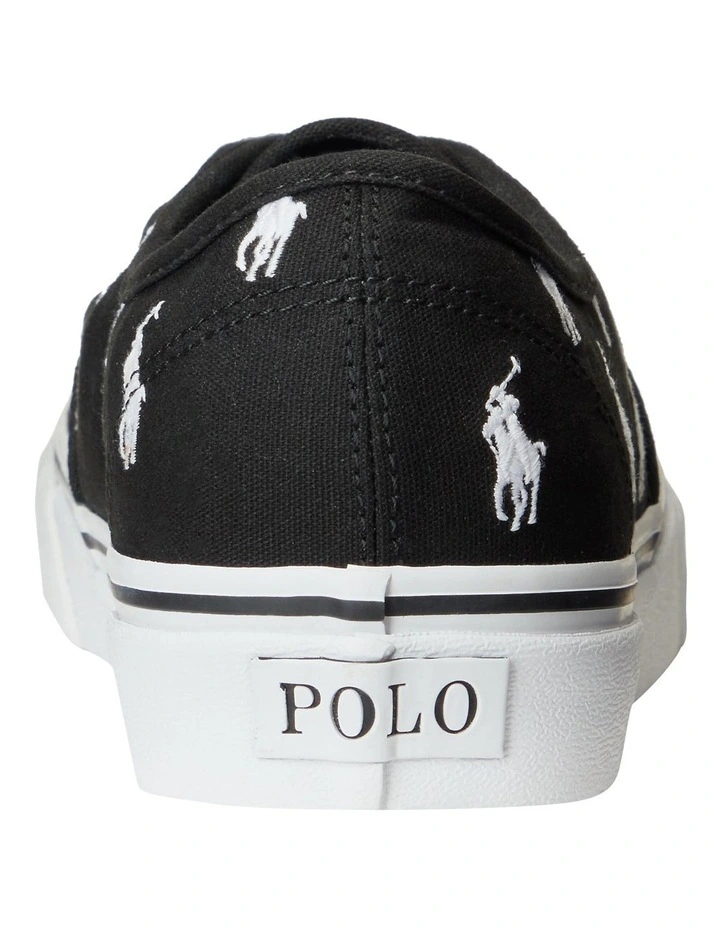 Polo Ralph Lauren Keaton Black Allover Pony Canvas Sneaker 6 Polo Ralph Lauren Keaton Black Allover Pony Canvas Sneaker - Image 4