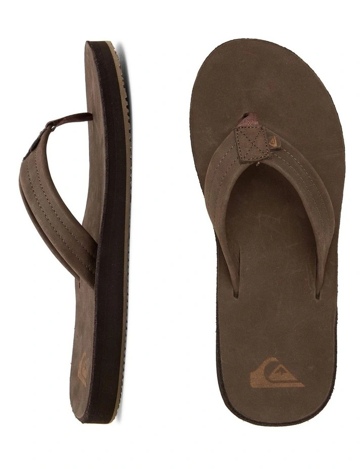 Quiksilver Erreka Brown Leather Thongs 4 Quiksilver Erreka Brown Leather Thongs - Image 2