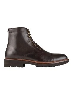 Aquila Massimo Brown Leather Military Boots