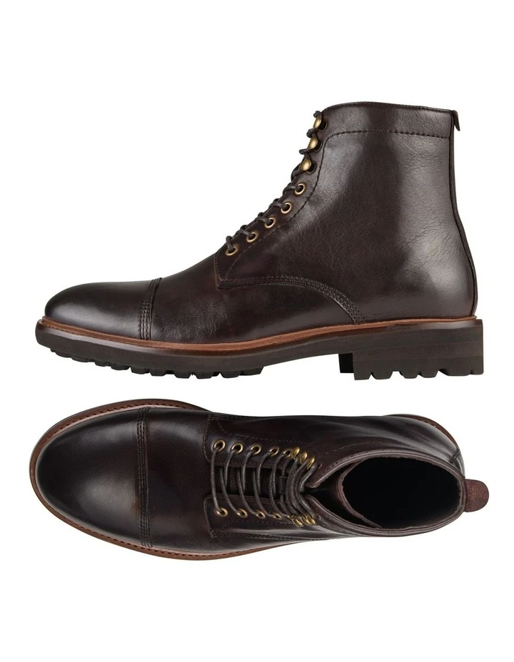 Aquila Massimo Brown Leather Military Boots 4 Aquila Massimo Brown Leather Military Boots - Image 2