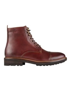 Aquila Massimo Leather Military Boots In Tobacco