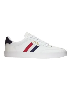 Polo Ralph Lauren Court Vulc Sneaker In Cream