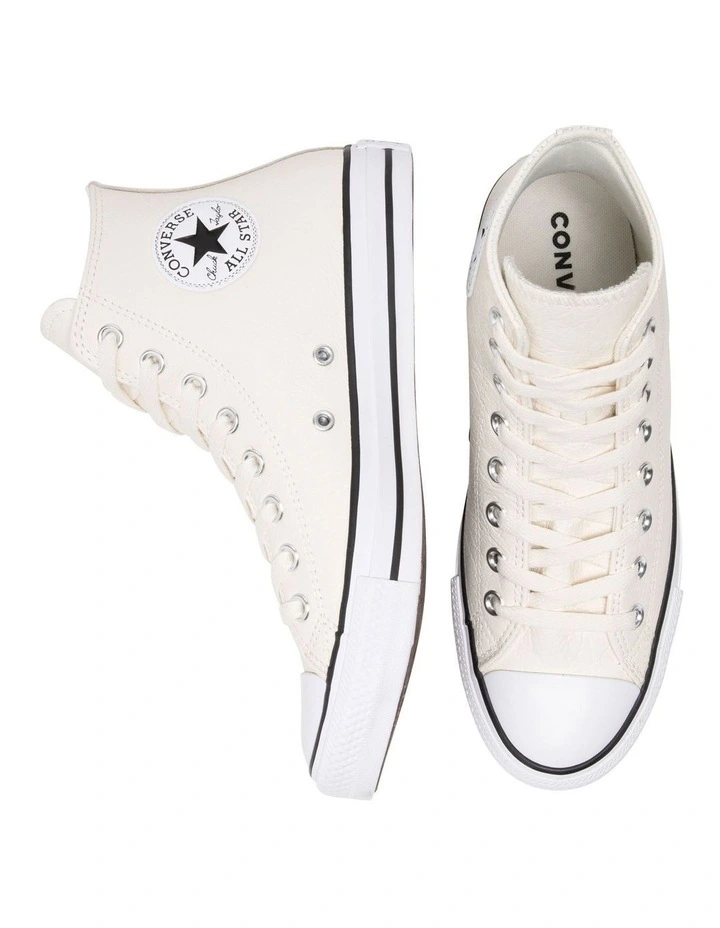 Converse Chuck Taylor All Star Tumbled Leather Sneaker In Egret 8 Converse Chuck Taylor All Star Tumbled Leather Sneaker In Egret - Image 6