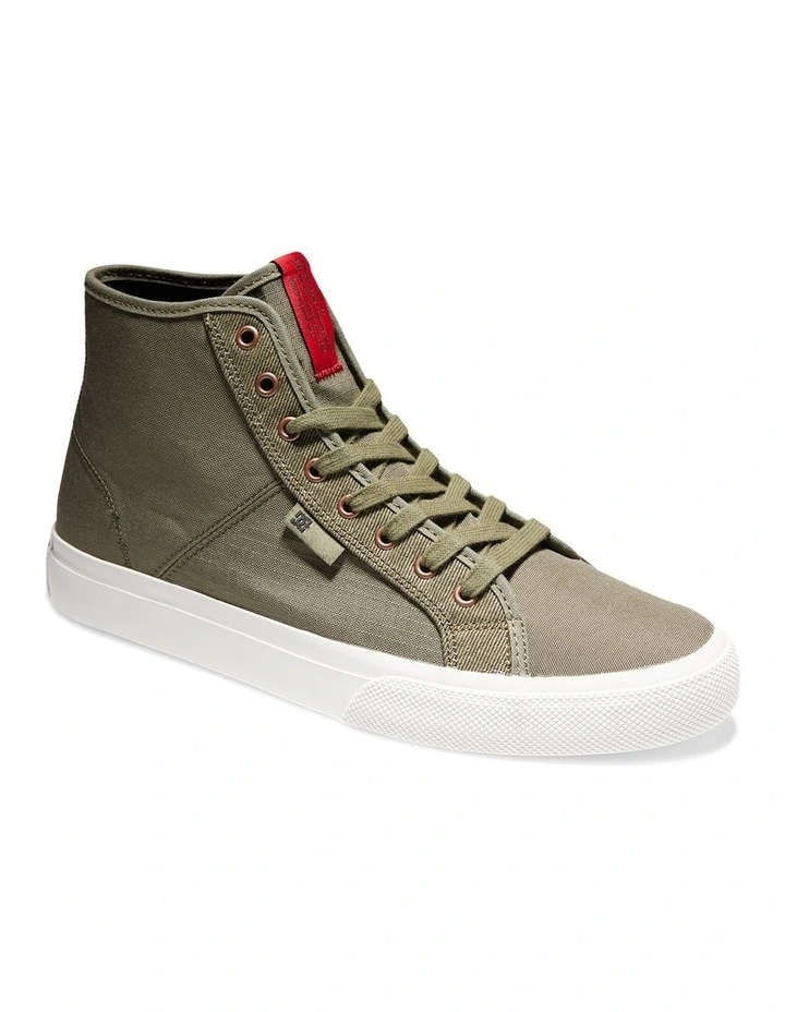 DC Manual Textile High-Top Shoes In Olive/Military 4 DC Manual Textile High-Top Shoes In Olive/Military - Image 2