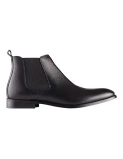 Aquila Dexter Leather Chelsea Boots In Black