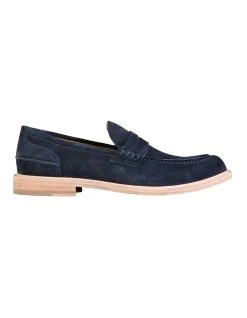 Aquila Princeton Suede Loafers In Navy