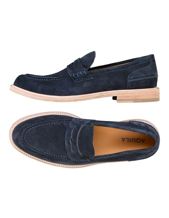 Aquila Princeton Suede Loafers In Navy 4 Aquila Princeton Suede Loafers In Navy - Image 2