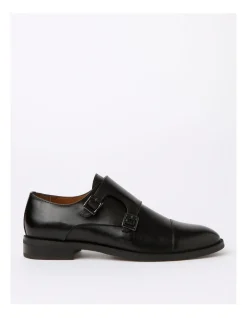 Blaq Blaine Double Monk Strap Slip On In Black