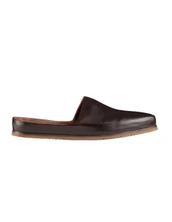 Aquila Fairmont Leather Slippers In Brown