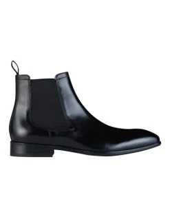 Aquila Bronson Leather Chelsea Boots In Black