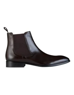 Aquila Bronson Leather Chelsea Boots In Brown