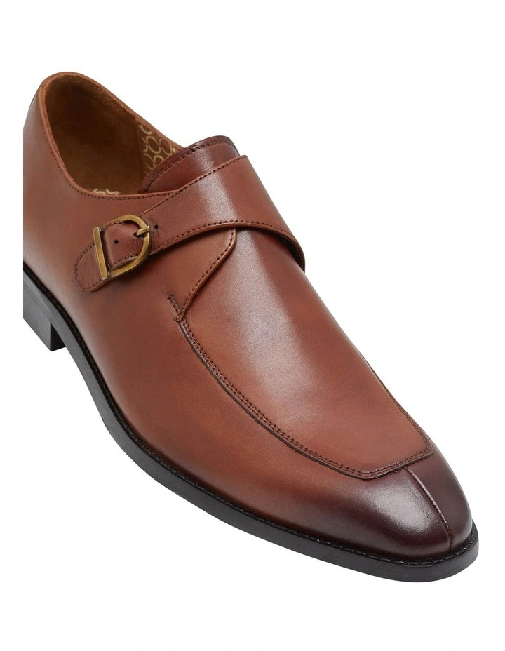 Oxford Sean Leather Monk Shoes In Tan 5 Oxford Sean Leather Monk Shoes In Tan - Image 3