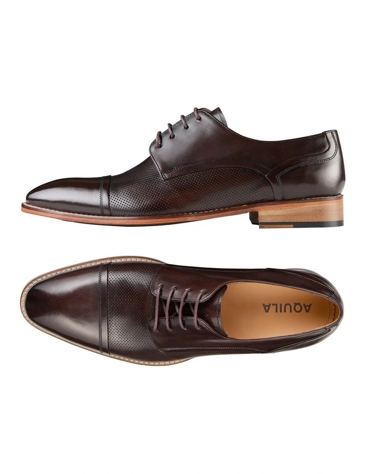 Aquila Winston Leather Dress Shoes In Dark Brown 4 Aquila Winston Leather Dress Shoes In Dark Brown - Image 2