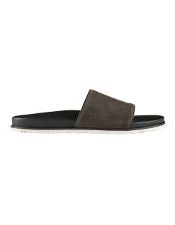 Aquila Bronte Nubuck Pool Slides In Charcoal