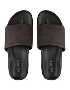Aquila Bronte Nubuck Pool Slides In Charcoal -CONVERSE shop 950389120 3 720x928