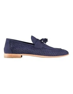Aquila Carlo Nubuck Loafers In Blue