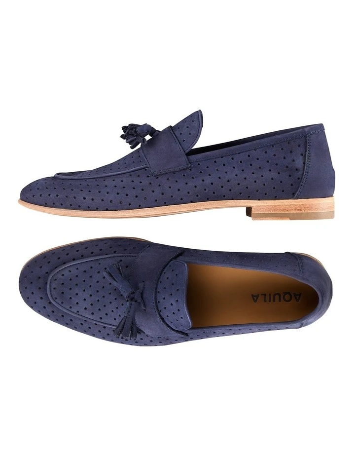 Aquila Carlo Nubuck Loafers In Blue 4 Aquila Carlo Nubuck Loafers In Blue - Image 2