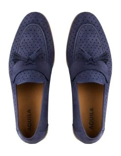 Aquila Carlo Nubuck Loafers In Blue 7 Aquila Carlo Nubuck Loafers In Blue -CONVERSE shop 950399920 3 720x928