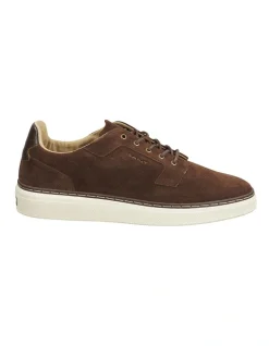 Gant San Prep Twill Suede Sneaker In Dark Brown