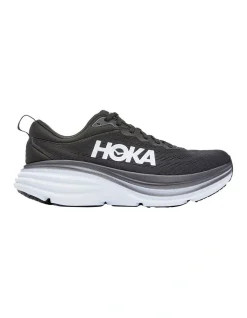Hoka One One Bondi 8 Mens Running Shoes In Black/White