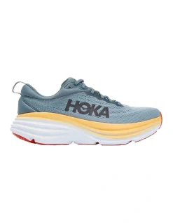 Hoka One One Bondi 8 Mens Running Shoes In Grey/Yellow