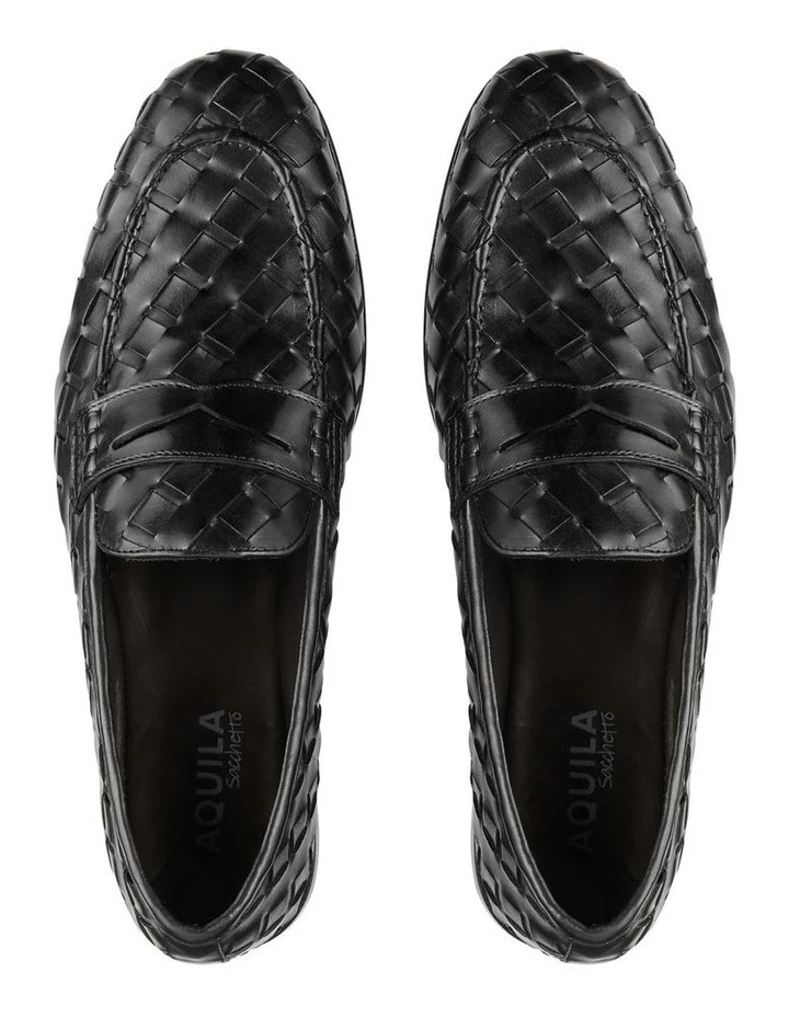 Aquila Giovanni Leather Loafers In Black 5 Aquila Giovanni Leather Loafers In Black - Image 3