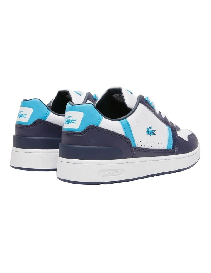 Lacoste T-Clip Leather Sneaker In White/Navy 6 Lacoste T-Clip Leather Sneaker In White/Navy - Image 4