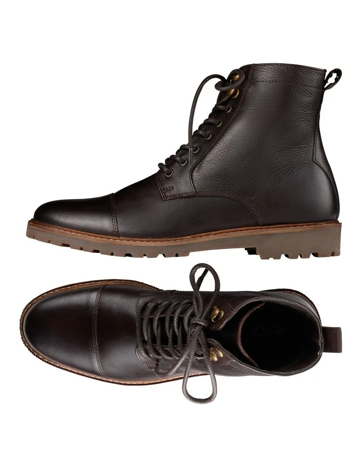 AQ By Aquila Mack Leather Military Boots In Brown 4 AQ By Aquila Mack Leather Military Boots In Brown - Image 2