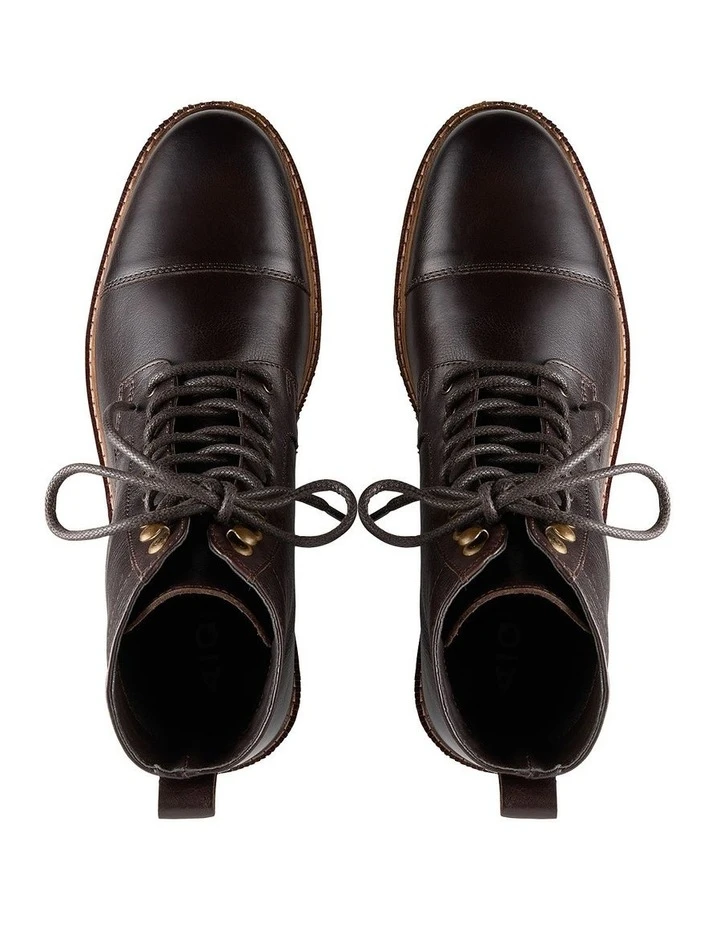 AQ By Aquila Mack Leather Military Boots In Brown 5 AQ By Aquila Mack Leather Military Boots In Brown - Image 3
