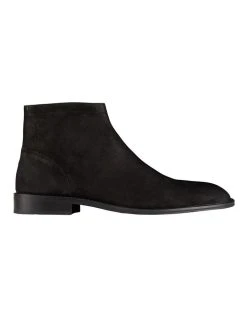 AQ By Aquila Wise Nubuck Zip Boots In Black