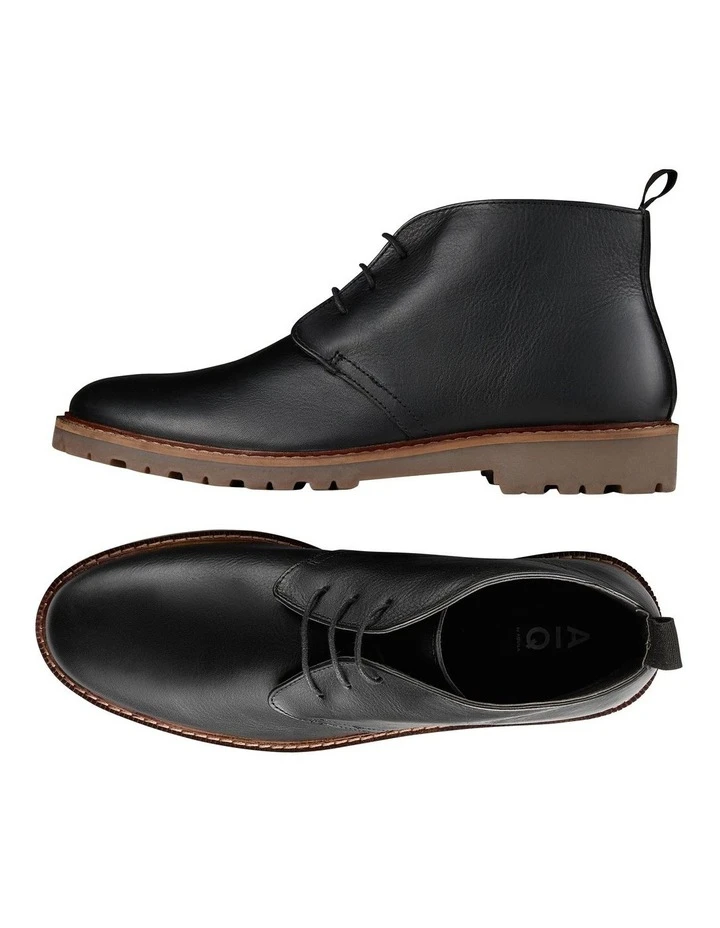 AQ By Aquila Perkins Leather Chukka Boots In Black 4 AQ By Aquila Perkins Leather Chukka Boots In Black - Image 2
