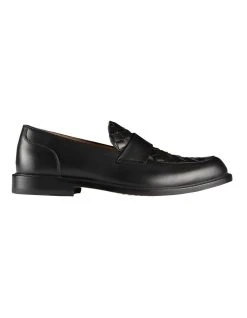 Aquila Freeman Leather Loafers In Black