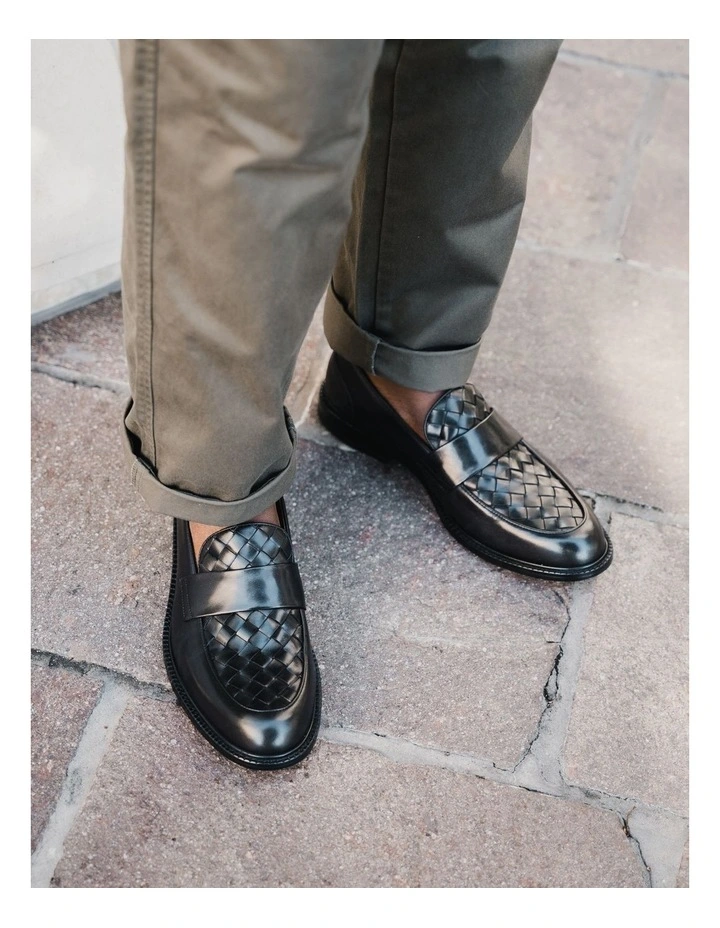 Aquila Freeman Leather Loafers In Black 4 Aquila Freeman Leather Loafers In Black - Image 2