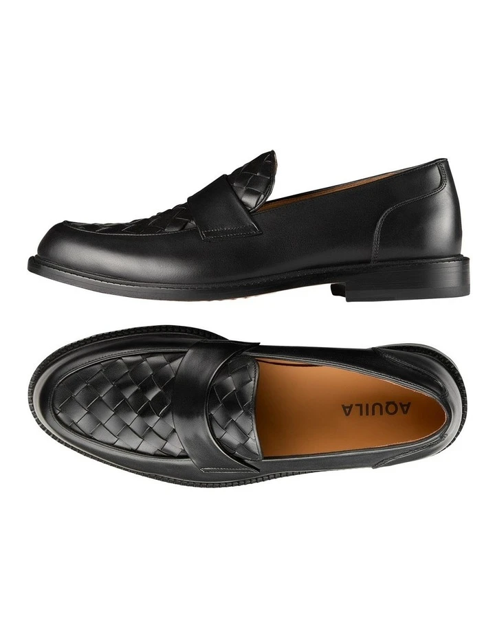 Aquila Freeman Leather Loafers In Black 5 Aquila Freeman Leather Loafers In Black - Image 3