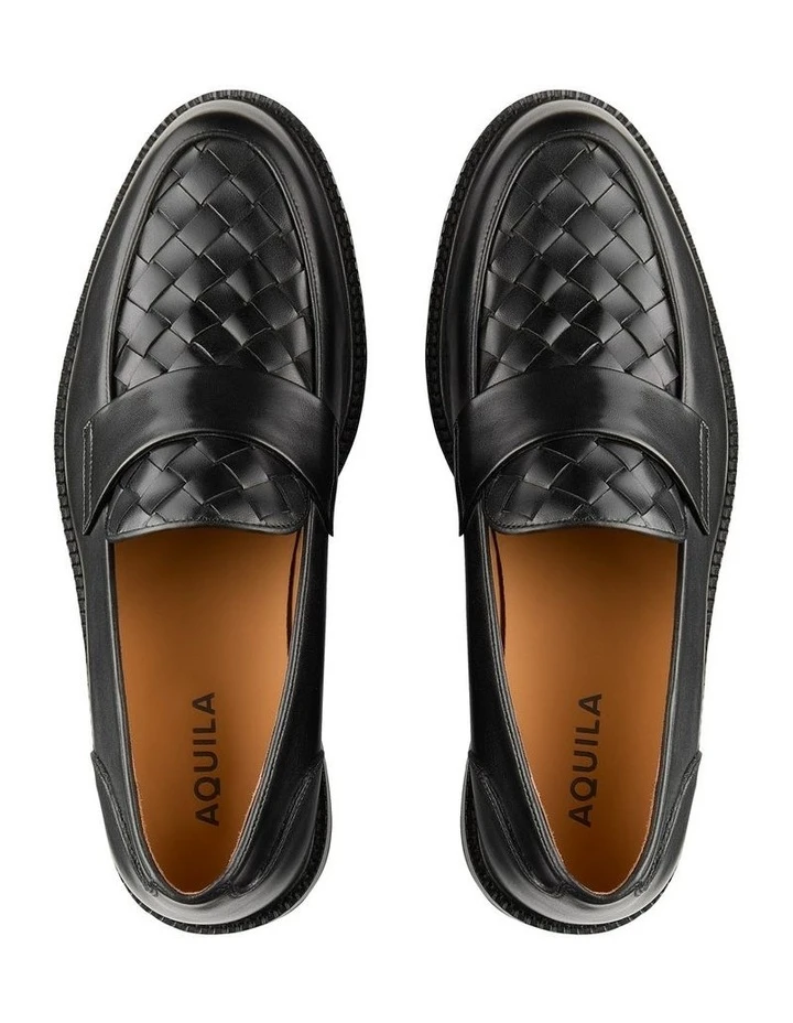 Aquila Freeman Leather Loafers In Black 6 Aquila Freeman Leather Loafers In Black - Image 4