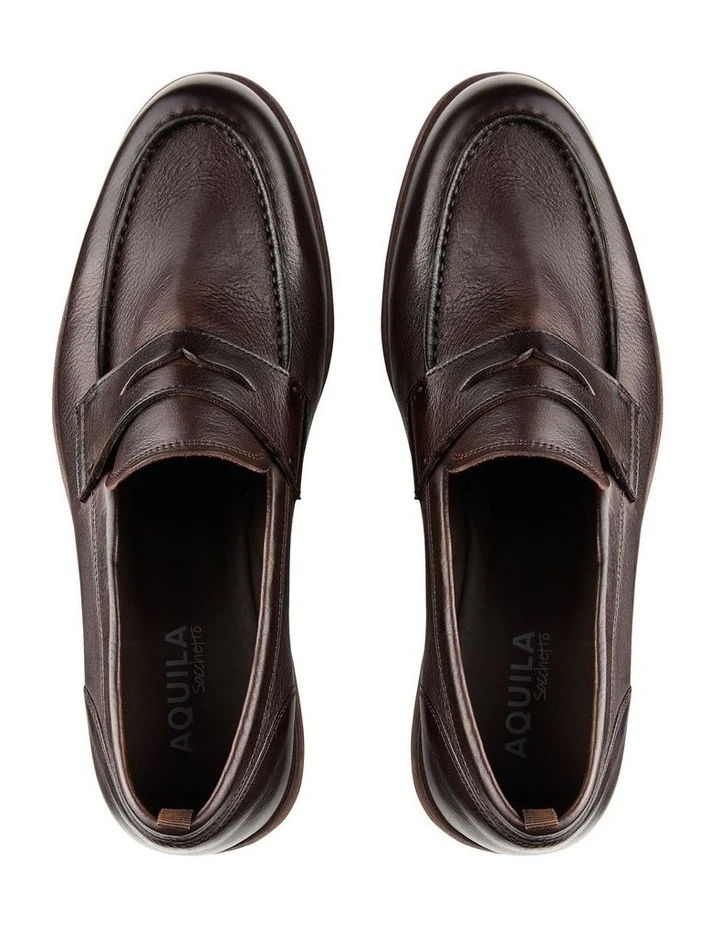 Aquila Gerardo Leather Loafers In Brown 5 Aquila Gerardo Leather Loafers In Brown - Image 3